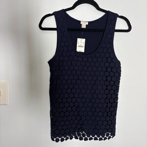J crew women’s XS Navy Sleeveless Textured Top NWT
